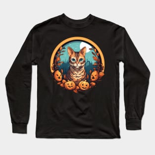 Bengal Cat Halloween, Cat Lover Long Sleeve T-Shirt